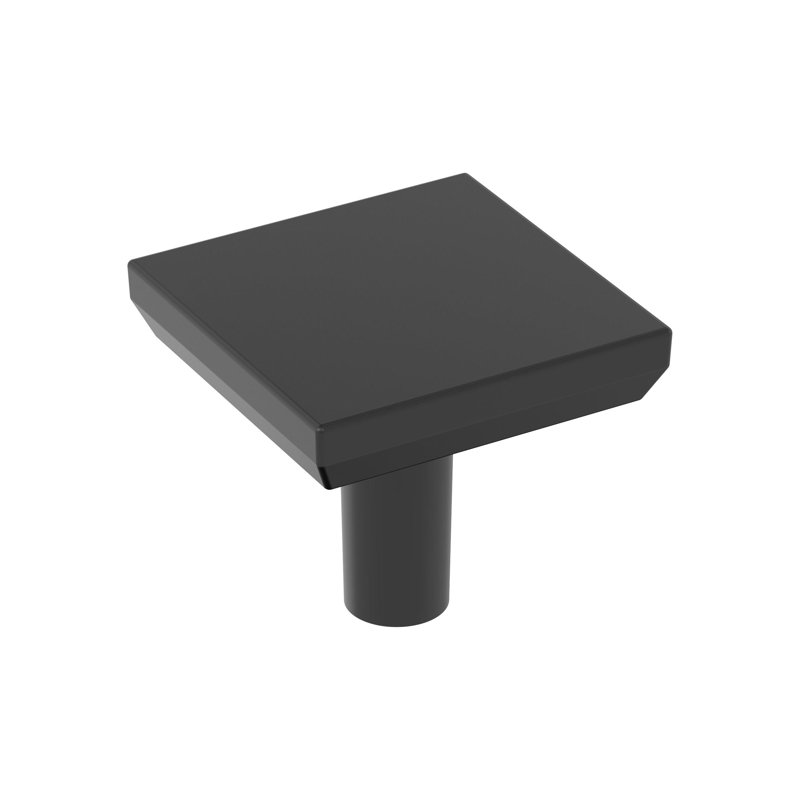 Poignée d'armoire à bord chanfreiné de 1-1 / 16 po (27 mm) de longueur - paquet de 25, Noir mat, 25