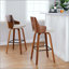 Tabouret de bar à hauteur fixe avec pivotant, repose-pieds carré en métal - ensemble de 2