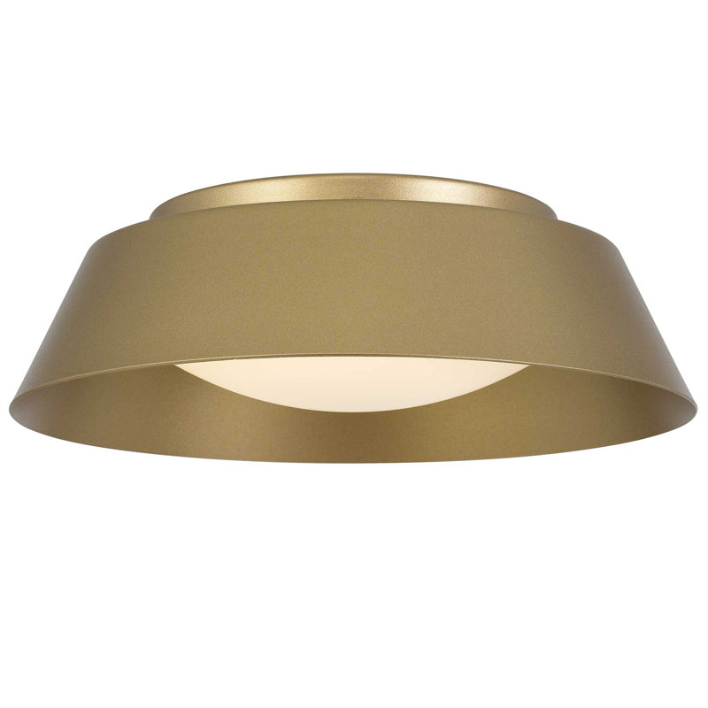 11 inch Brass LED Flush Mount, Antique Brass