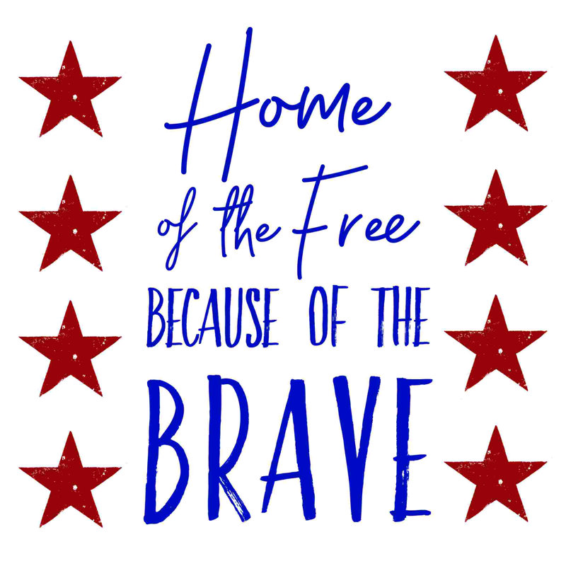 «Free and Brave 3», impression sur toile tendue, H 20 po x l 20 po