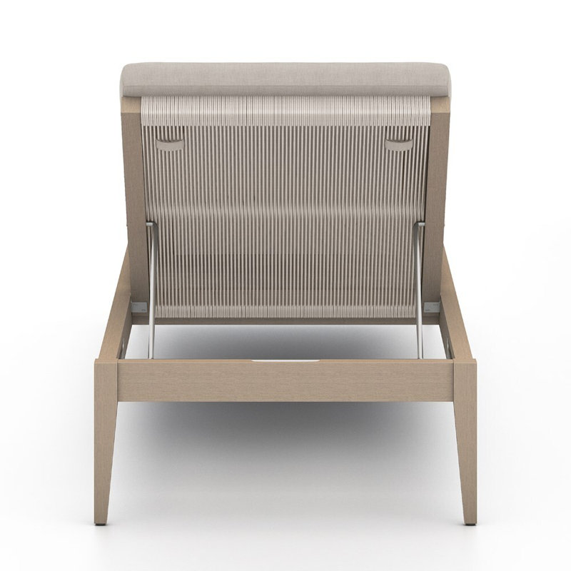 Sherwood Outdoor Teak Chaise Lounge, Washed Brown/Gray, Stone Gray