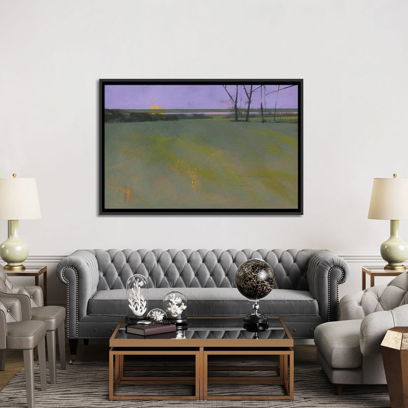 « millfields », reproduction sur toile, H 18 po x l 26 po x P 1,5 po, Toile avec cadre noir, Pas de tapis