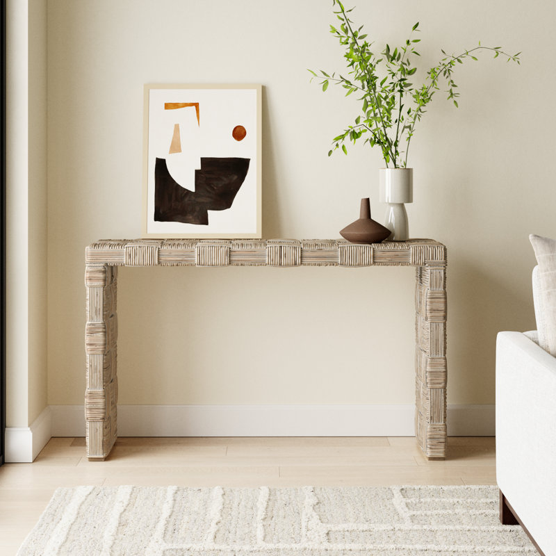 Redrow 51.18'' Console Table, White Wash