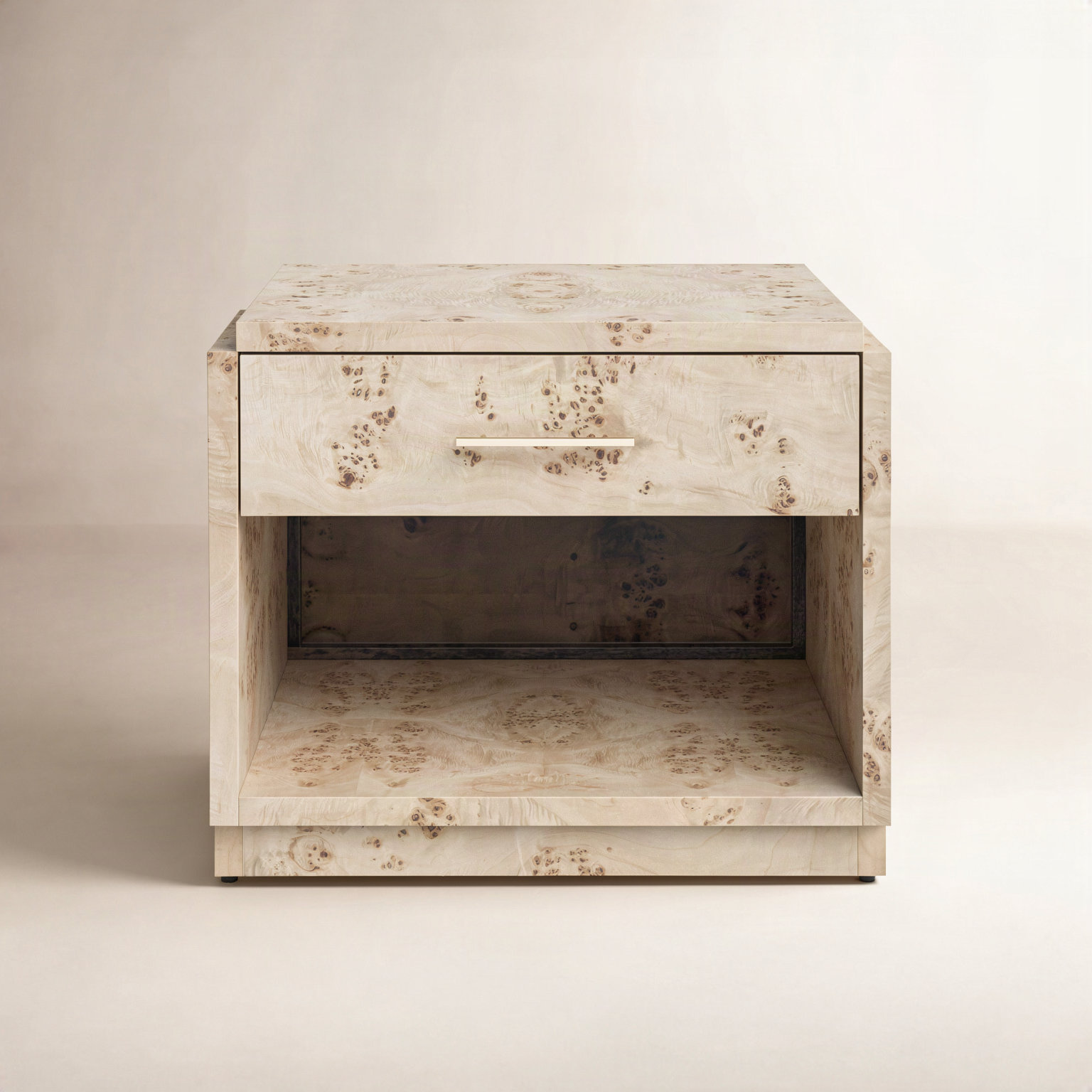 Kingston Maple Nightstand, Light Burl
