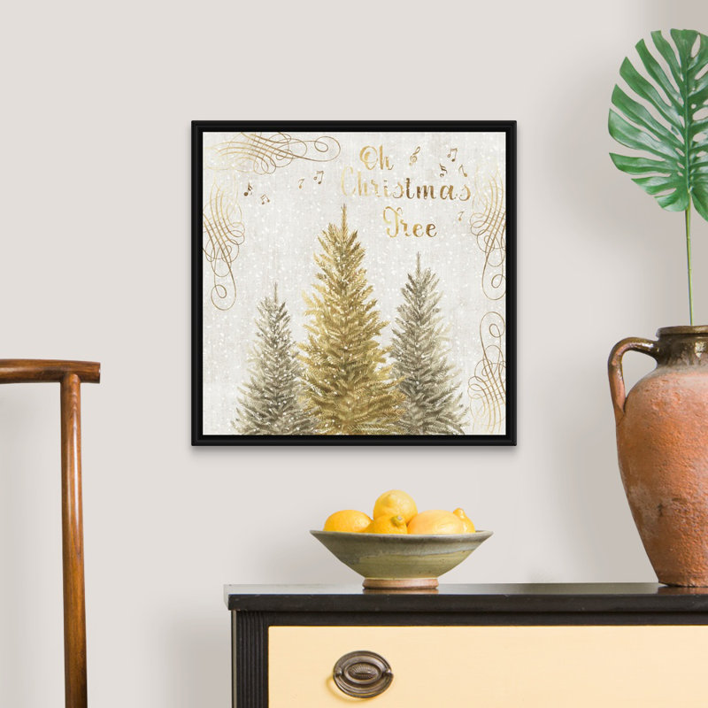Oh Christmas Tree - reproduction d'art sur toile, H 22 po x l 22 po x P 1,75 po, Cadre noir