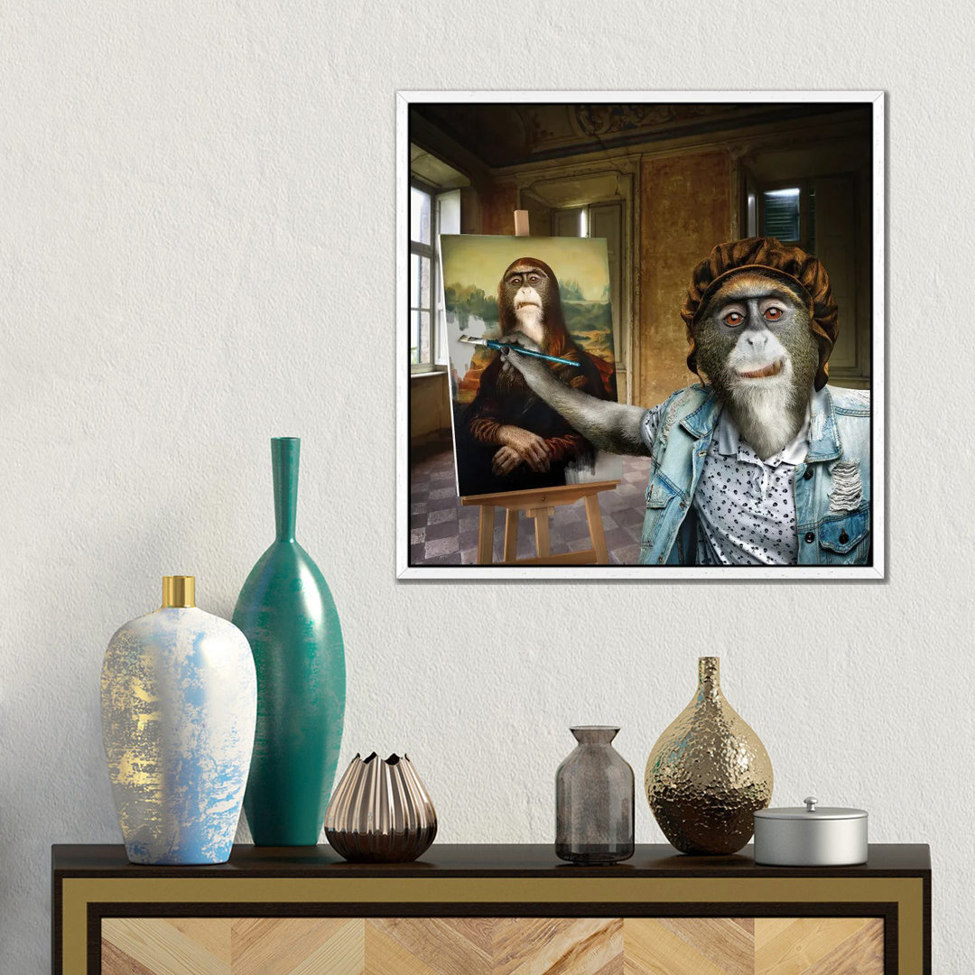 Leonardo Da Monkey von Spielsinn Design - Gallery-Wrapped Canvas Giclée