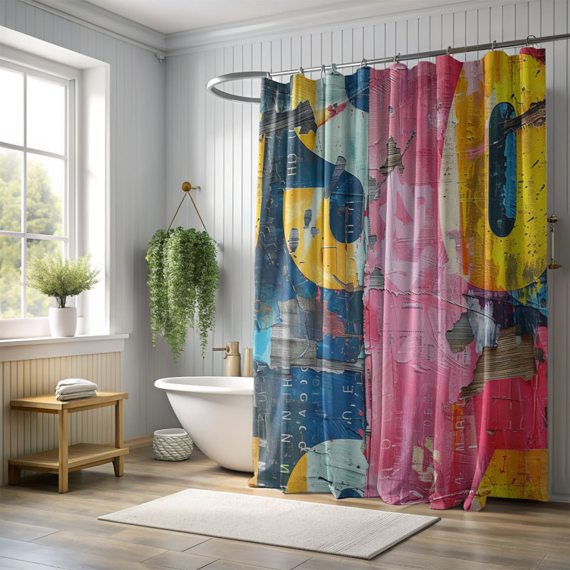 Bold Mash - Premium Shower Curtain, 74"H x 71"W