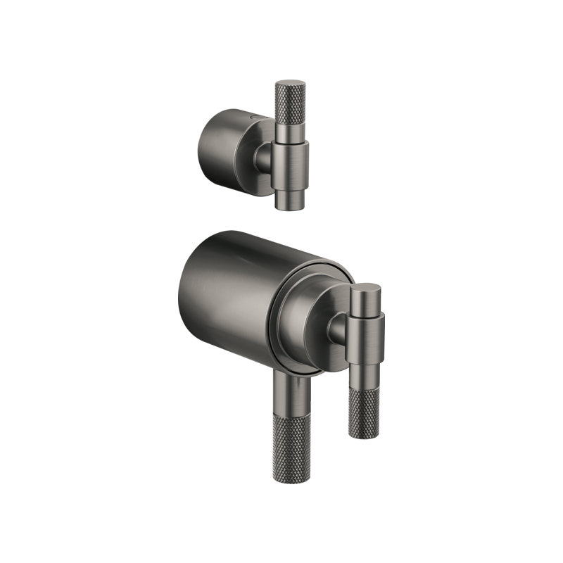Litze® Shower Integrated Valve with Handles, Industrial Lever, Luxe Steel