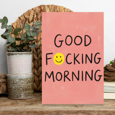 Good Focking Morning Smiley Bold Minimalist Abstract Wall Art