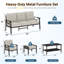 Ensemble de conversation de patio en métal 6 pièces, ensemble de meubles de patio à l'épreuve des intempéries avec coussins moelleux, mobilier de jardin ergonomique pour 7 personnes-1648858861