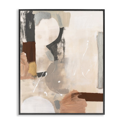 Expressive Rustic Abstract Gray Framed Giclee Art by Victoria Barnes
