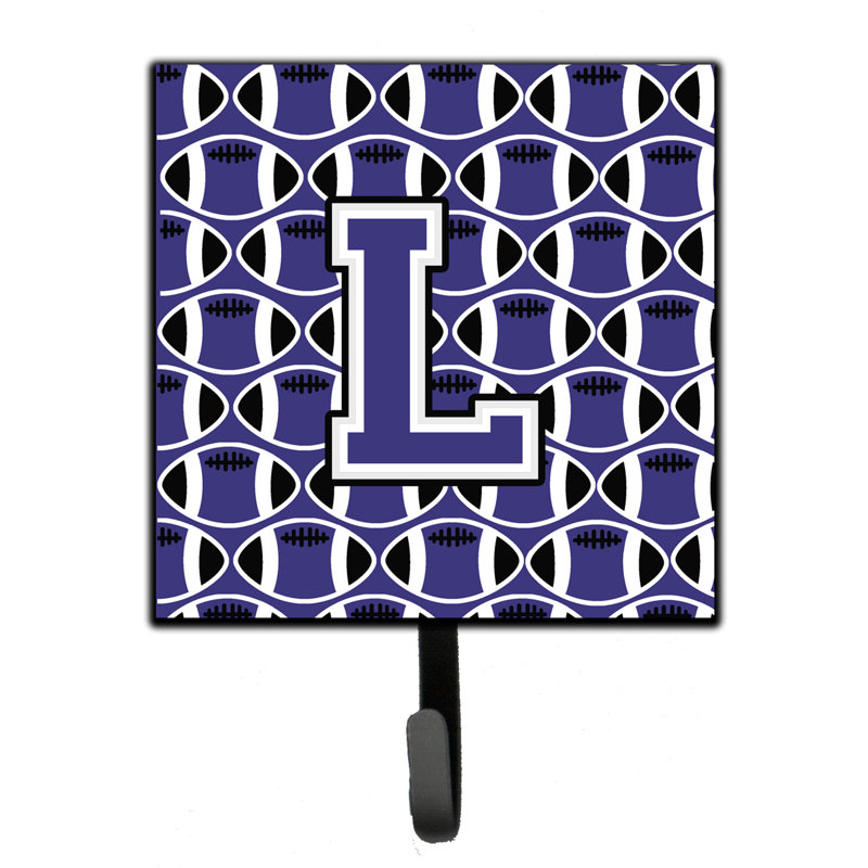 Porte-clés mural avec crochets pour clés Bickler Football, Mauve / Blanc, Lettre L