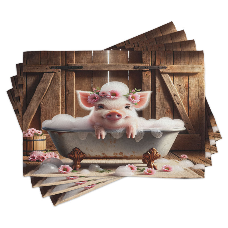 Ensemble de 4 napperons rustiques Ambesonne