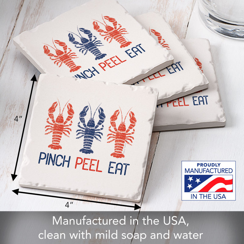Ensemble de 4 sous-verres Pinch Peel Eat