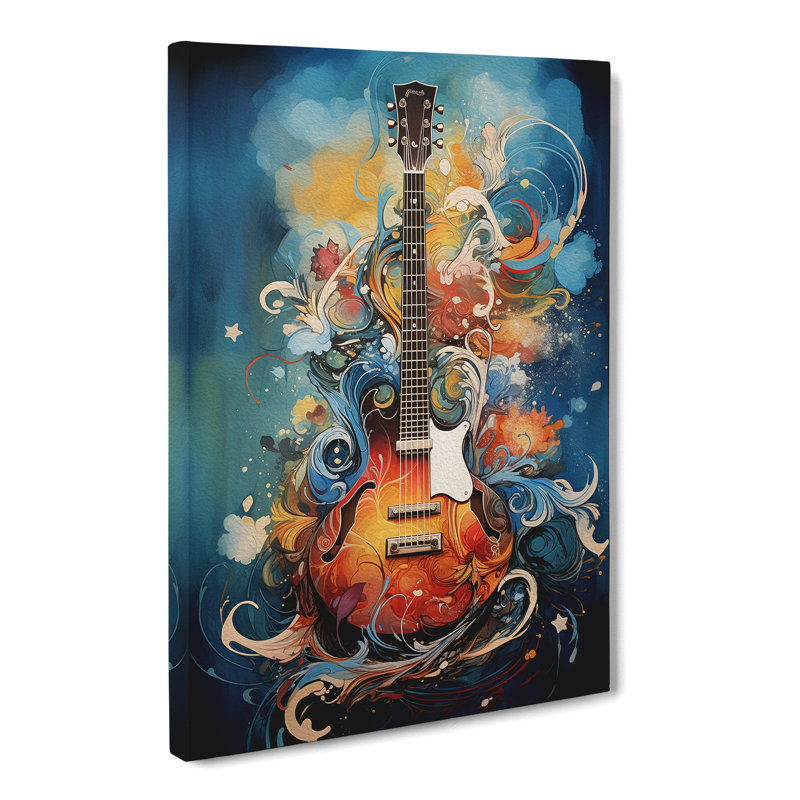 Guitar Symbolism Art No.2 - Wrapped Canvas, 50cm H x 35cm W x 3cm D