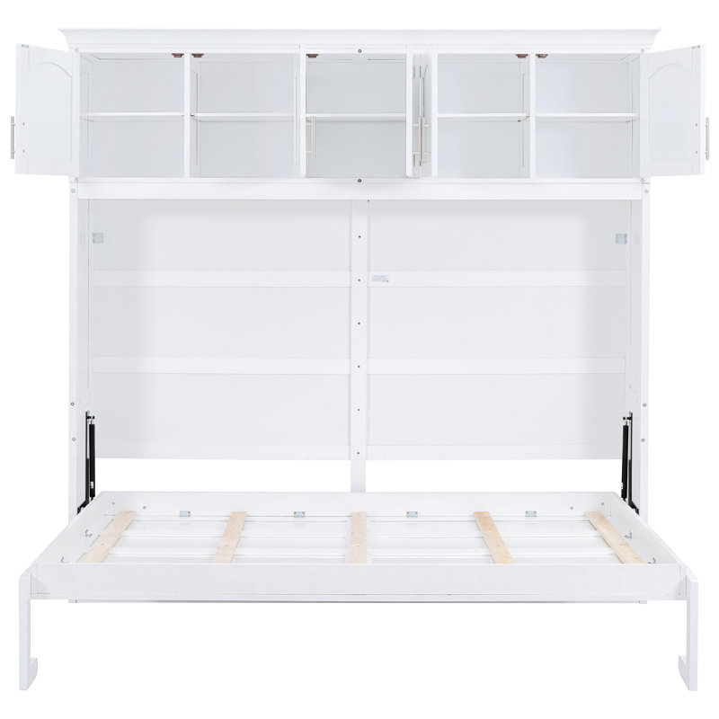 Grand lit avec armoires peu encombrant - Maximisez votre style de vie et améliorez votre style de vie, Blanc, Grand lit