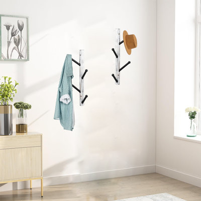 Porte-vêtements suspendu vertical en bois massif, lot de 2