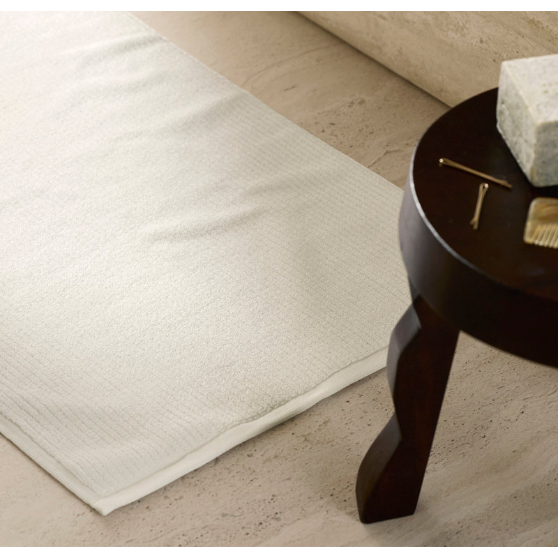 Turkish Ribbed Bath Mat, Cream
