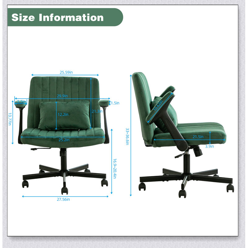 Chaise de bureau Green Velvet Criss Cross