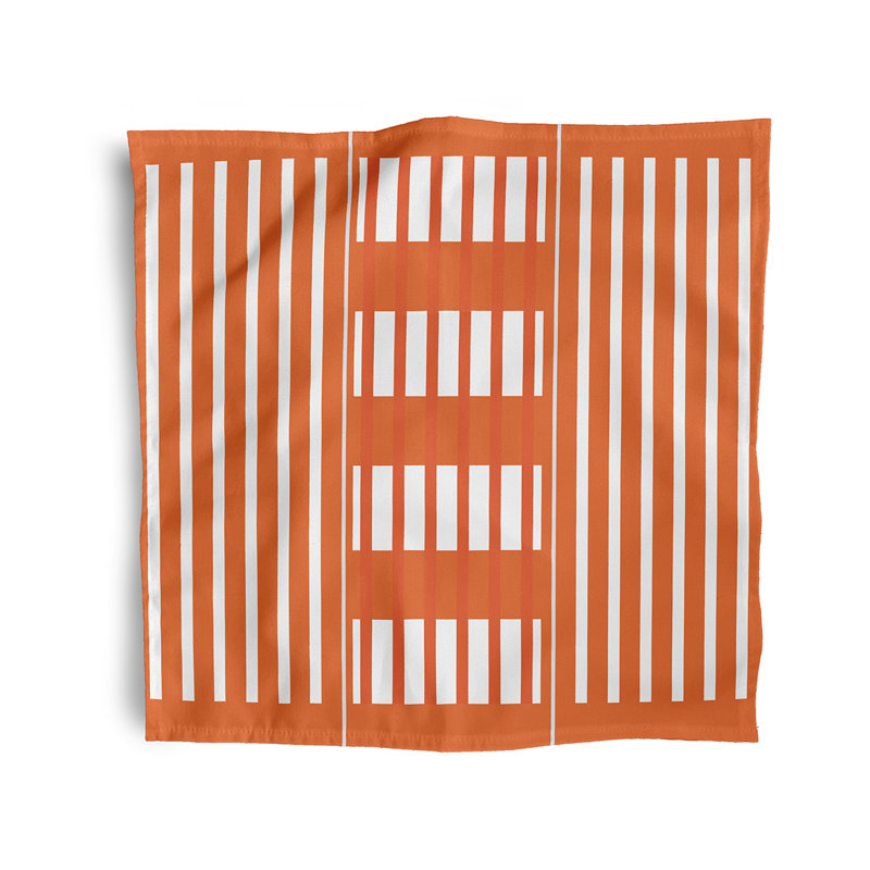 Hankins Polyester Striped Square Napkin, Orange