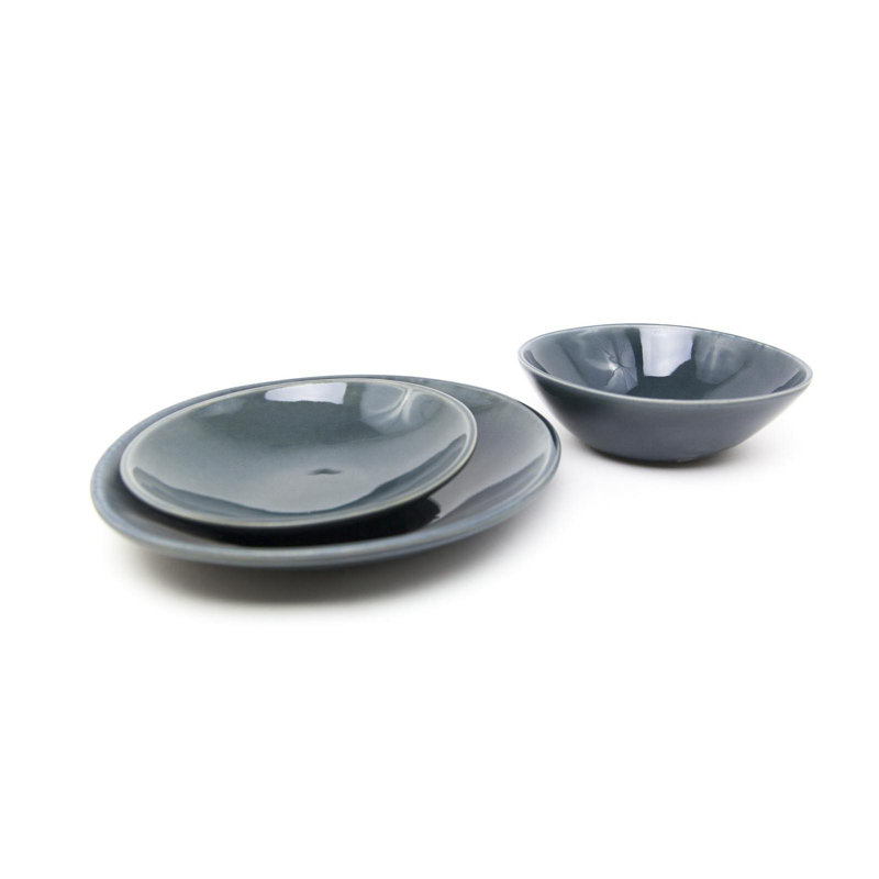 Beth Stoneware Dinnerware - Set of 3, Adriatic
