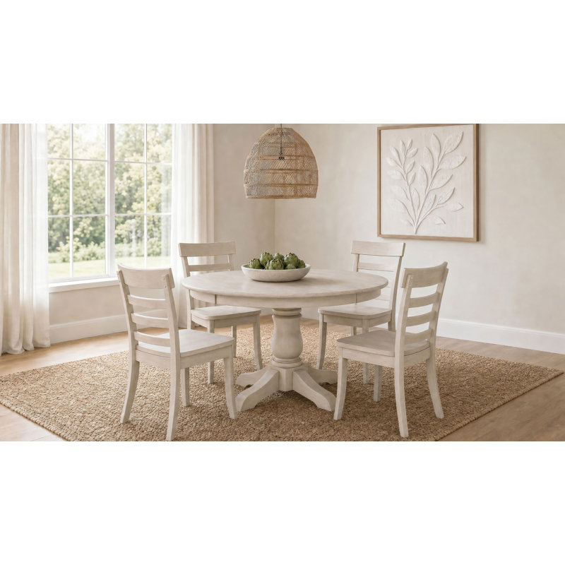 Ensemble de salle à manger à rallonge ovale 5 pièces Voleta, Ensemble de cinq pièces : table, quatre chaises