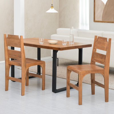 Chaises de salle à manger d'appoint en bois massif Celine - entièrement assemblées