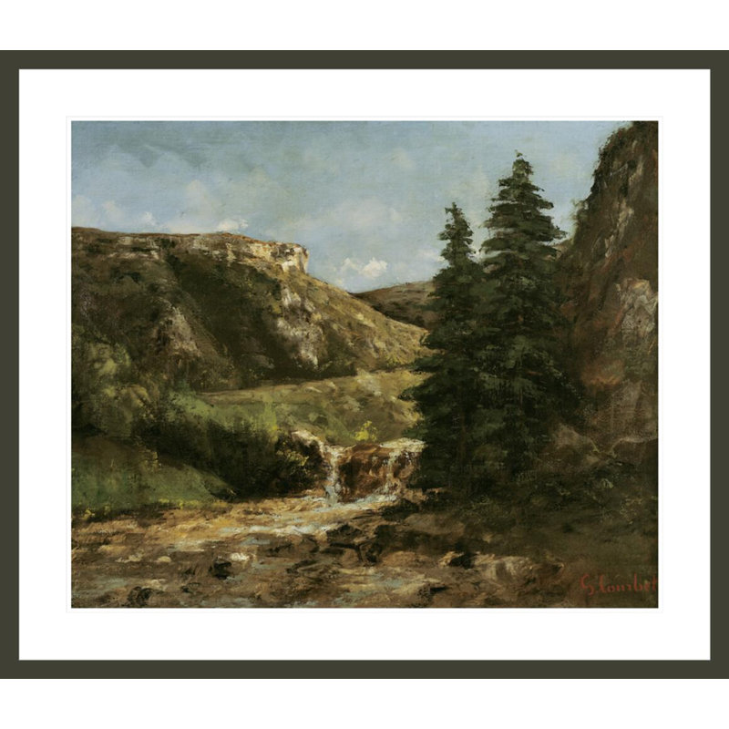 Paysage près d'Ornans par Gustave Courbet, impression giclée encadrée, H 33,5 po x l 38,85 po