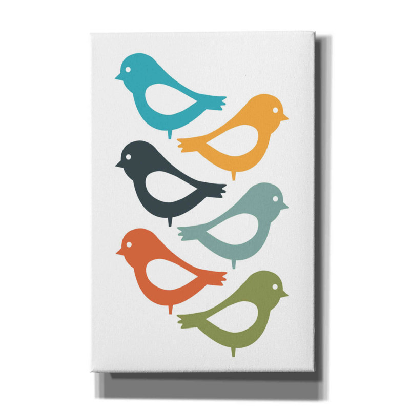 «Playful Birds» par Ayse, H 18 po x l 12 po x P 0,75 po