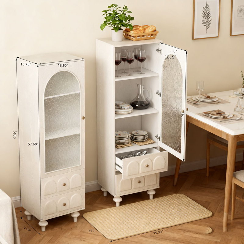 Armoire de rangement haute 62,99 po, White