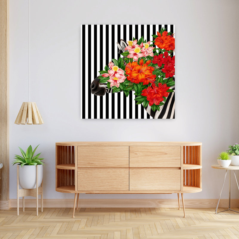 Art mural caché, zèbre caché, rétro, H 36 po x l 36 po
