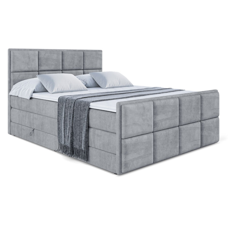Bed, 140 x 200cm, in Grey