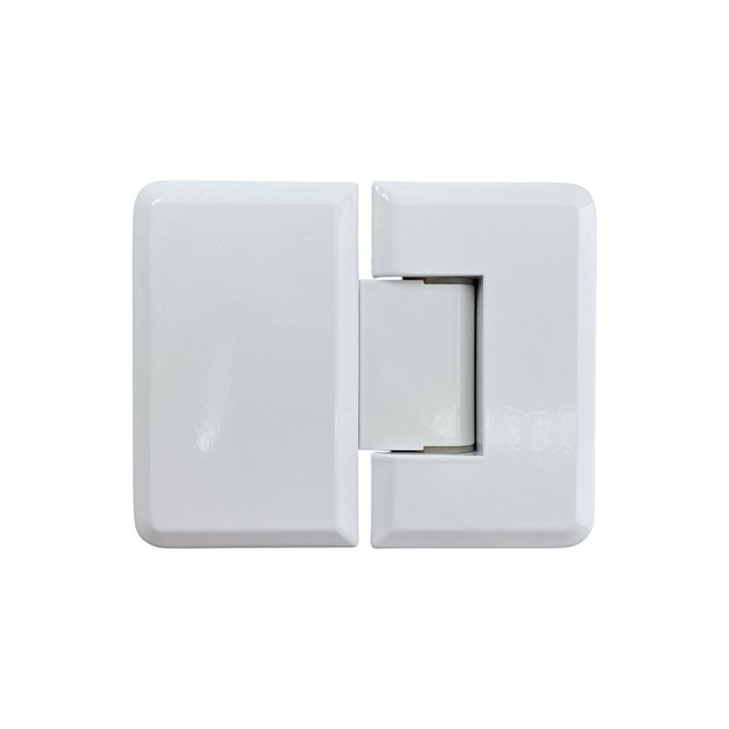 Charnière de porte de douche verre à verre 180 degrés d'épaisseur de verre 3/8 po et 1/2 po finition blanche, Blanc brillant