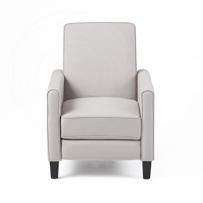 Fauteuil inclinable avec pieds en bois de hêtre, Polyester gris
