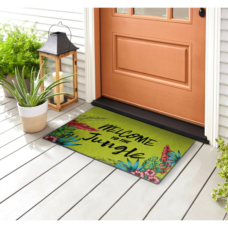 Non-Slip Floral Outdoor Doormat
