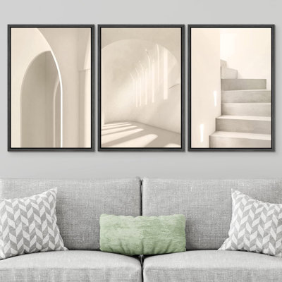 Architecture Building " Geometric Duotone Architecture Variety " 3 - Pieces