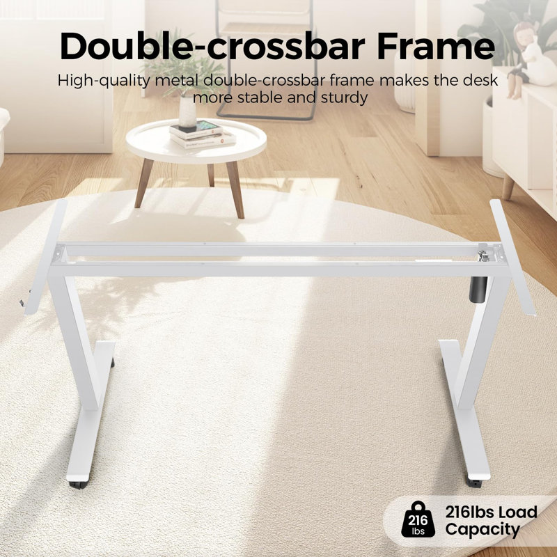 Bureau debout à hauteur ajustable Arillia, Chêne / blanc, L 55 po x P 24 po
