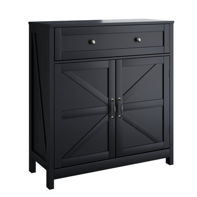Black Kitchen Storage Cabinet With Adjustable Shelf And Drawer Entryway For