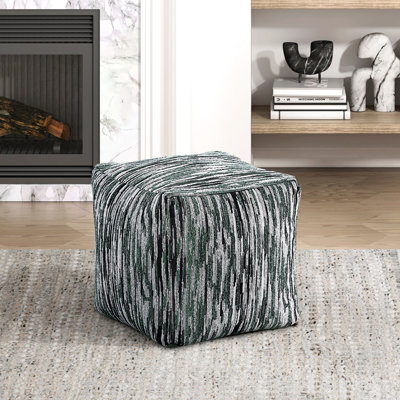 Fauteuil à billes en tissu multicolore, base antidérapante, pouf moderne de 16 po de largeur x profondeur avec housse et dessous pour s'asseoir