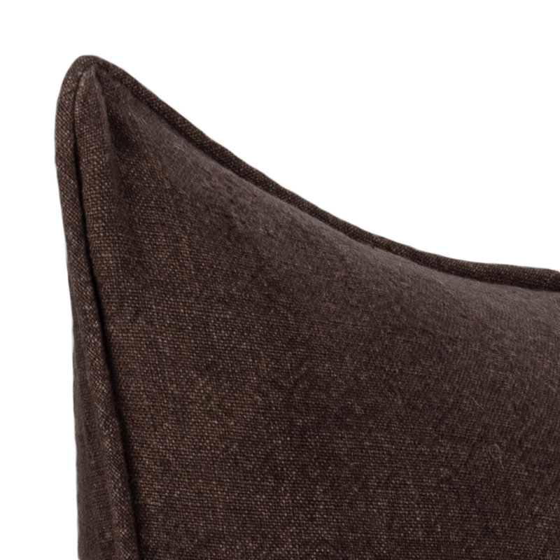 Bedford Linen Square Indoor/Outdoor Pillow Cover & Insert, Ganache