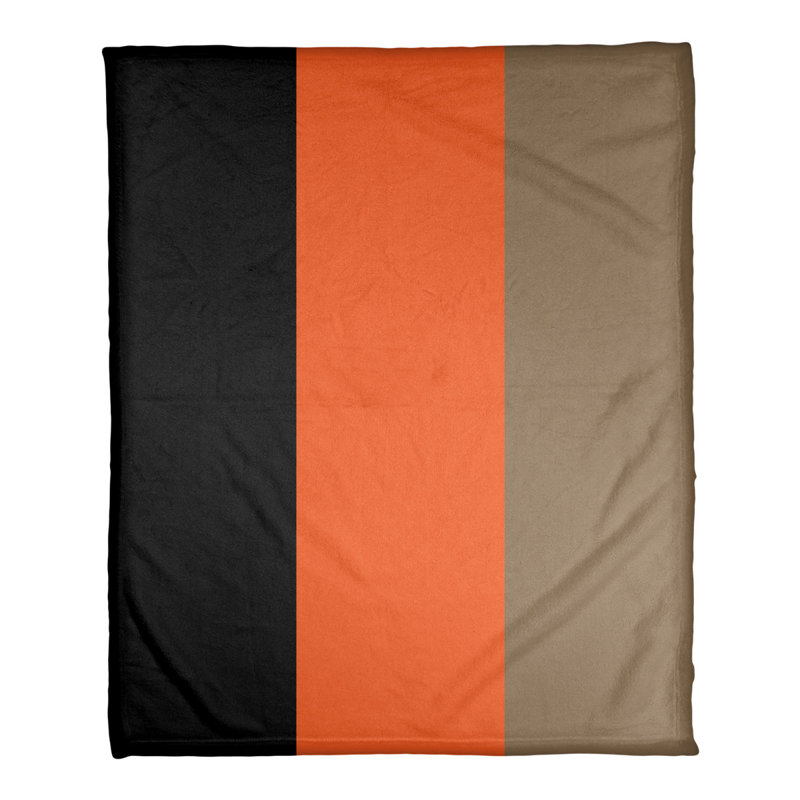 Quilted Throw Blanket, 50" W x 60" L, Black/Orange/Gold