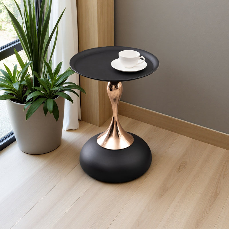 Table d'appoint ronde avec table de bout Mermaid, Noir