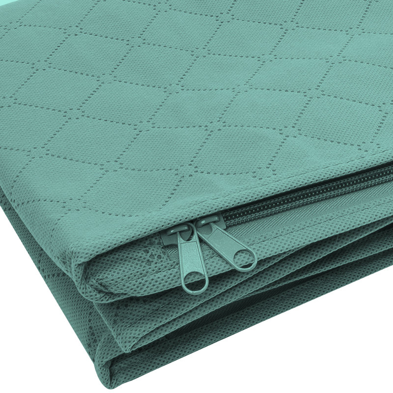 Rangement sous le lit pour vêtements en fibre de bambou turquoise, Bleu sarcelle