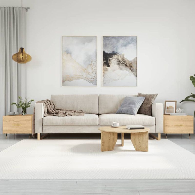 Four Leg Coffee Table with Storage, sonoma oak