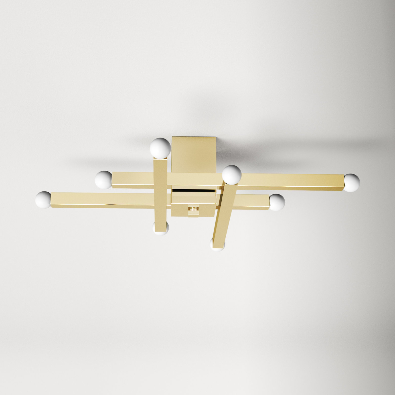 Peary 8 Light Flush Mount, Aged Brass