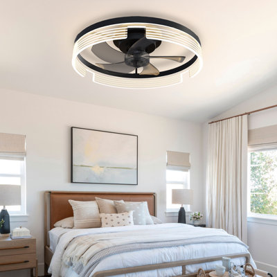 Bonin 20'' Indoor flush mount ceiling fan with light, indoor remote control ceiling fans with lights