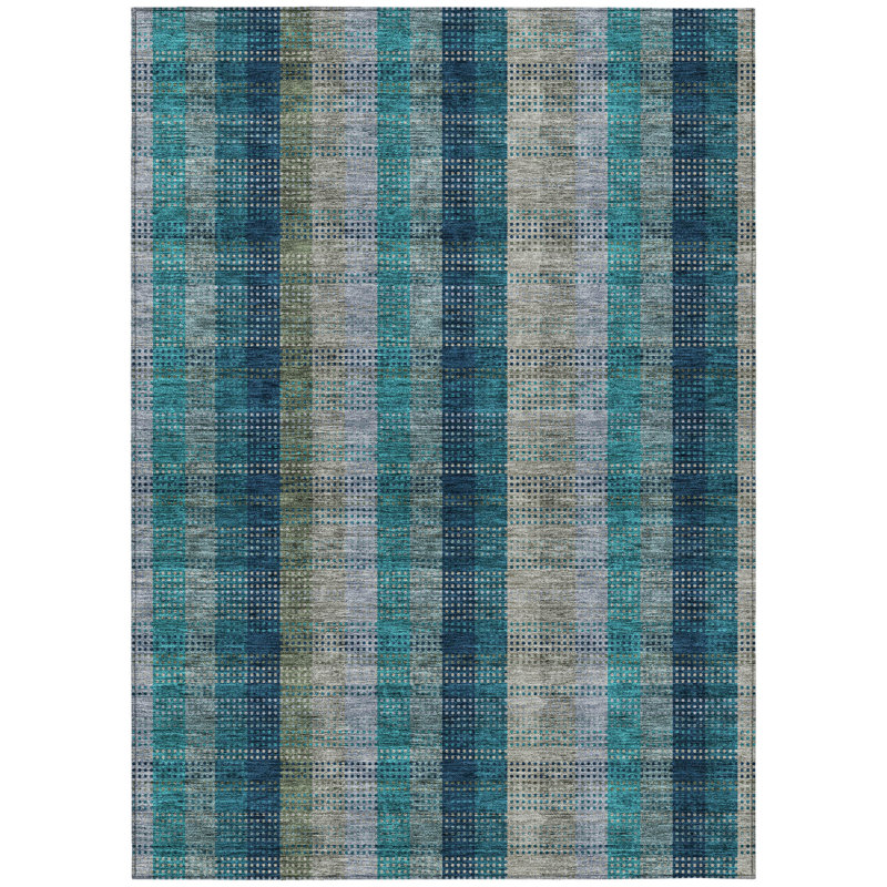 Tapis bleu sarcelle 9 pi x 12 pi bleu marine, bleu marine et vert olive