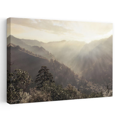 Misty Sun Rays - Photographie contemporaine paysage montagne Art
