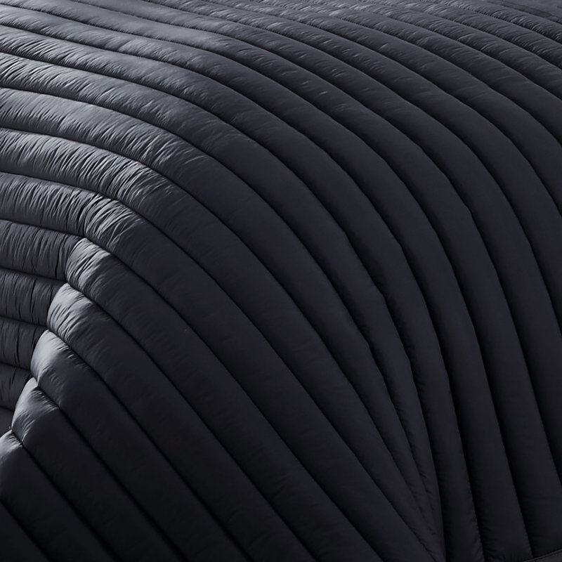 Ensemble d'édredon en microfibre , Noir, Édredon pour grand lit + 2 taies décoratives