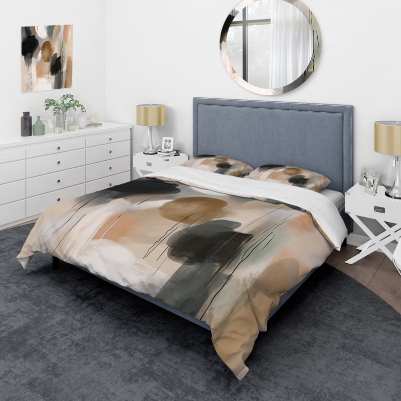Peinture d'un ensemble de housse de couette en microfibre / polyester, Housse de couette pour très grand lit et 2 très